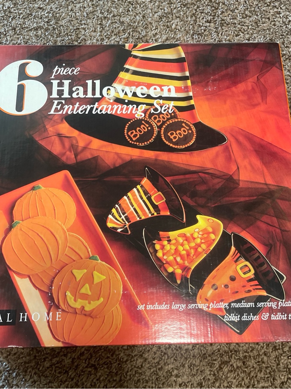 Halloween Entertaining Set - Orange & Black Party Serving Set